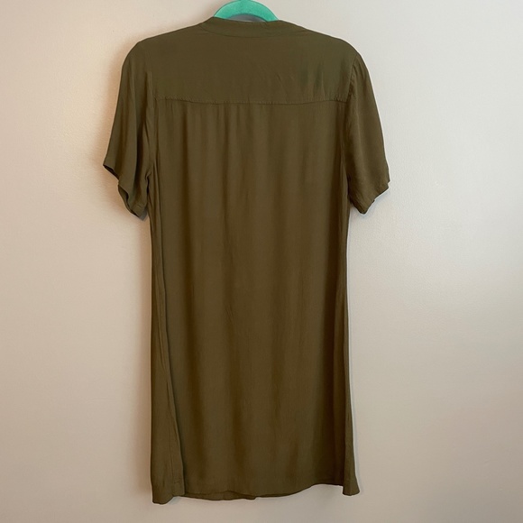 EUC Madewell Novella Lace-Up Olive Green Dress Size Medium - Picture 7 of 8